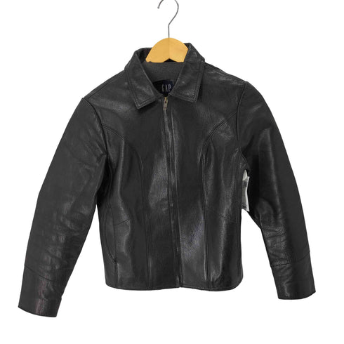 ギャップ Gap 00S ジップアップレザージャケット レディース import:XS