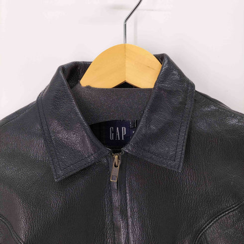 ギャップ Gap 00S ジップアップレザージャケット レディース import:XS