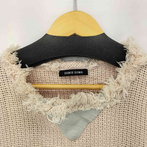 DAMIR DOMA パネルレザー コットン ニットベスト レディース