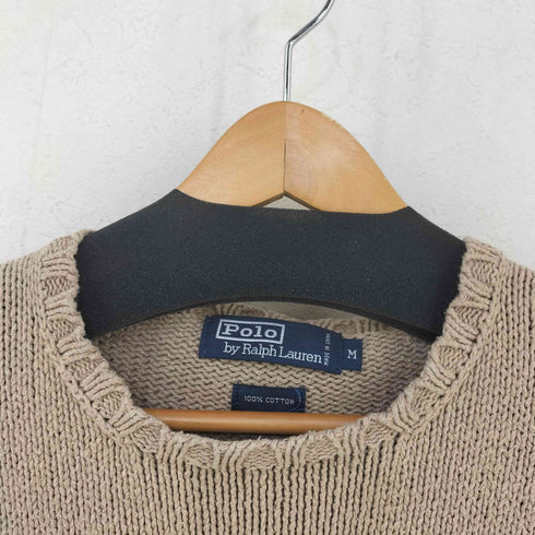 ポロバイラルフローレン Polo by RALPH LAUREN 00s ナイガイ スモールポニー刺繍 コットンニット メンズ import:M