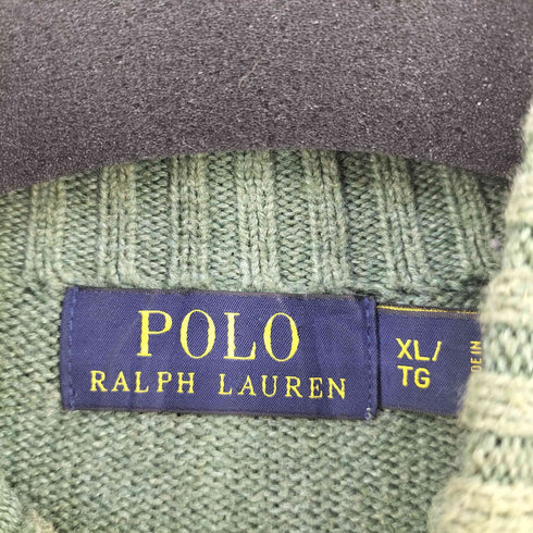 ポロラルフローレン POLO RALPH LAUREN スモールポニー刺繍 ハーフボタン コットンメランジニット メンズ import:XL