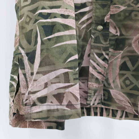 90S ONO&COMPANY リーフ柄 総柄 S/S アロハ シャツ メンズ import:M
