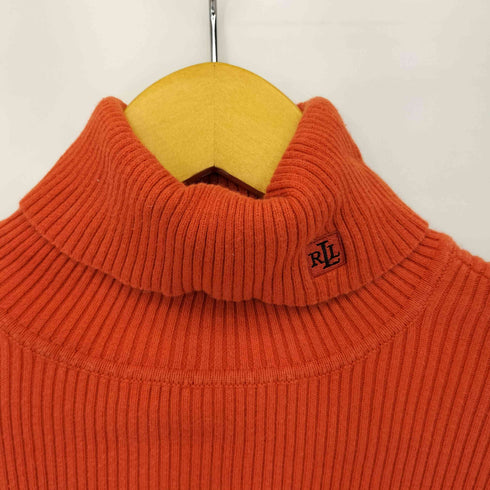 ローレンラルフローレン LAUREN RALPH LAUREN 首元ロゴパッチ コットン タートルネックニット レディース import:XL