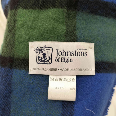 ジョンストンズオブエルガン johnstons of elgin カシミヤ チェックマフラー レディース