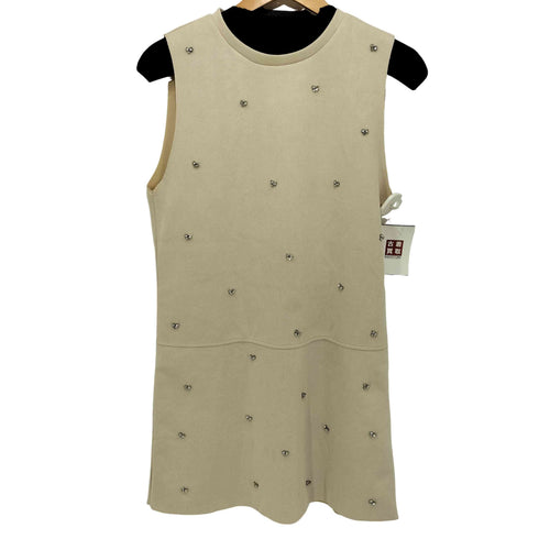 ザラ ZARA ラインストーンフェイクスエードワンピース レディース import:M