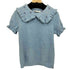 ザラ ZARA アルパカ混 フラワースパンコール S/S ニット レディース import:L
