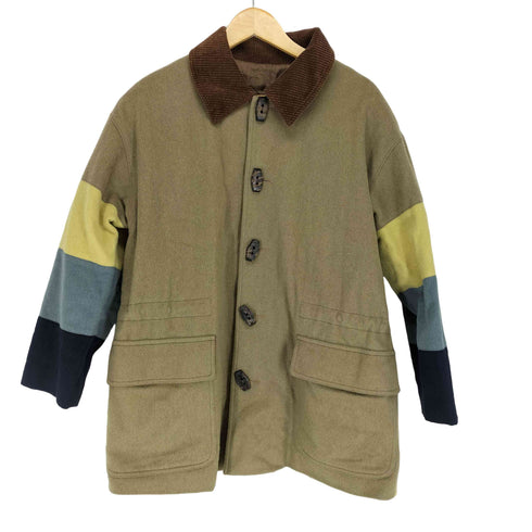 paiou 襟コーデュロイバック刺繍ウールジャケット レディース