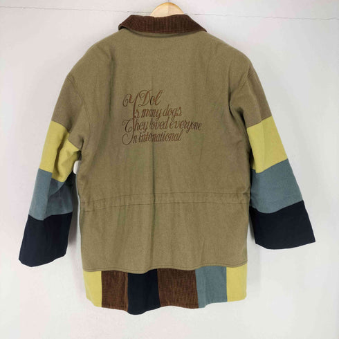 paiou 襟コーデュロイバック刺繍ウールジャケット レディース