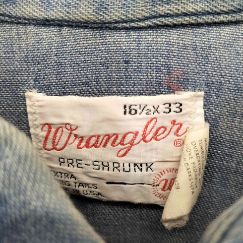 ラングラー Wrangler 70S PRE-SHRUNK デニムウエスタンシャツ メンズ 16 1/2