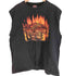 ハーレーダビッドソン HARLEY-DAVIDSON 00S USA製 コットン100 ファイアーパターン バックプリント ノースリーブ Tシャツ メンズ XL