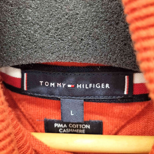 トミーヒルフィガー TOMMY HILFIGER カシミヤ混 タートルネックニット トリコロールライン メンズ import:L