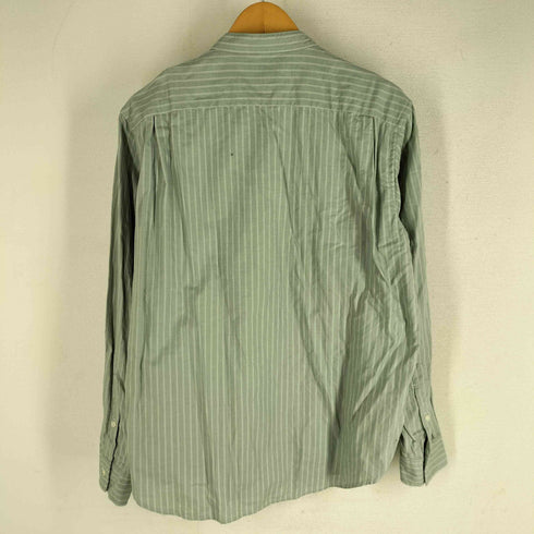 グリーンレーベルリラクシング GREEN LABEL RELAXING 22AW ツイルストライプ バンドカラー 長袖 シャツ メンズ JPN:M