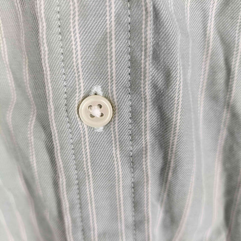 グリーンレーベルリラクシング GREEN LABEL RELAXING 22AW ツイルストライプ バンドカラー 長袖 シャツ メンズ JPN:M