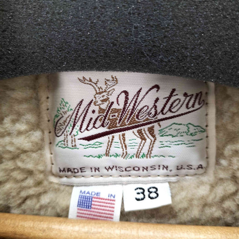Mid Western スエードレザーカーコート 裏ボア USA製 メンズ US:38