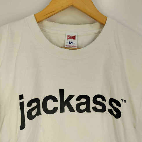 ボートメイクニュークローズ VOTE MAKE NEW CLOTHES JACKASS プリント ダメージ加工 Tシャツ メンズ import:M