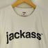 ボートメイクニュークローズ VOTE MAKE NEW CLOTHES JACKASS プリント ダメージ加工 Tシャツ メンズ import:M