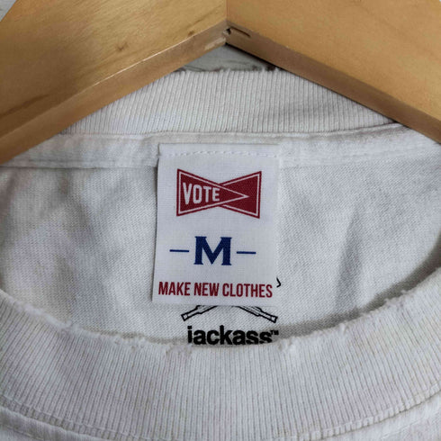ボートメイクニュークローズ VOTE MAKE NEW CLOTHES JACKASS プリント ダメージ加工 Tシャツ メンズ import:M