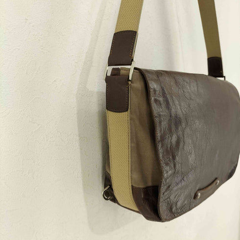 ISABURO1889 レザー x キャンバス ショルダーバッグ メンズ ONE SIZE