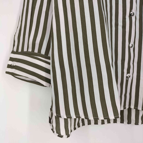 ザラ ZARA オーバーサイズ ストライプ シャツ レディース import:M