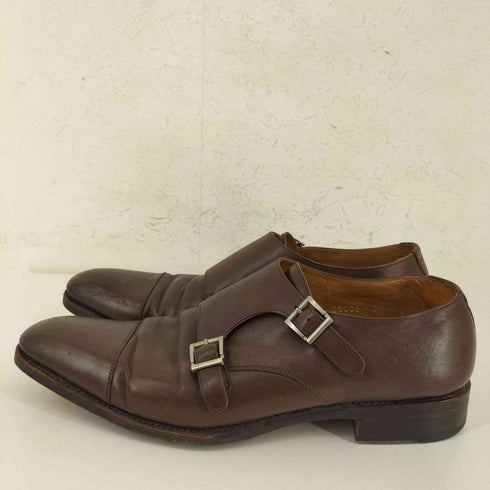 MEERMIN MADE IN SPAIN モンクストラップ ポインテッドトゥ レザーシューズ メンズ UK:8.5