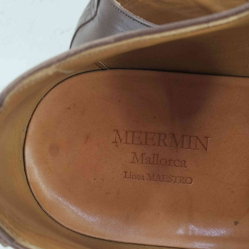 MEERMIN MADE IN SPAIN モンクストラップ ポインテッドトゥ レザーシューズ メンズ UK:8.5