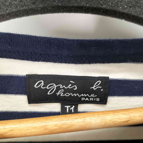 アニエスベーオム Agnes b.homme L/S クルーネックボーダーTシャツ メンズ T1