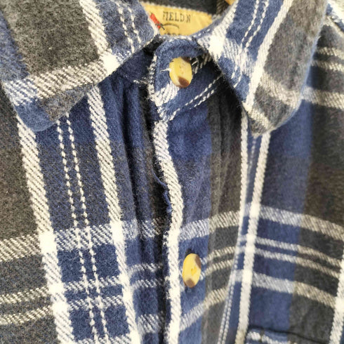 FIELD'N FOREST タータンチェック フラップポケット コットン フランネル シャツ メンズ import:XL