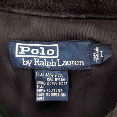 ポロバイラルフローレン Polo by RALPH LAUREN 90S サイド アジャスター ベルト ウール ナイロン スウィングトップ スポーツ ジャケット メンズ import:L