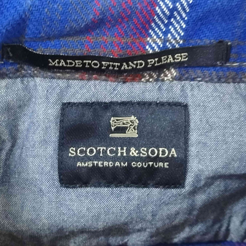 スコッチアンドソーダ SCOTCH&SODA エルボーパッチチェックネルシャツ メンズ S