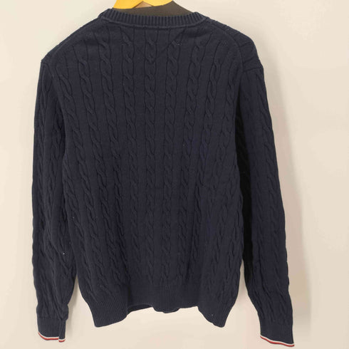 トミーヒルフィガー TOMMY HILFIGER ORGANIC COTTON 刺繍ロゴケーブルセーター メンズ M