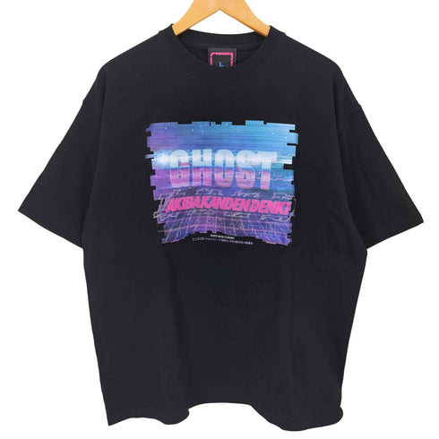 アキバ感電デンキ 企業 アニメ コラボ プリント 漫画ホログラムクルーネック S/S Tシャツ メンズ JPN:L