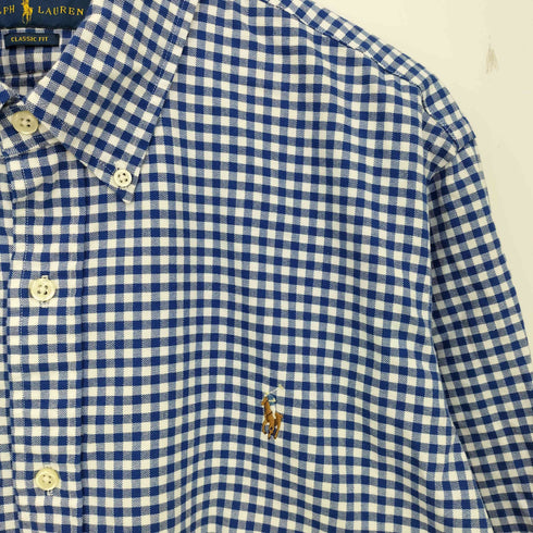 ラルフローレン RALPH LAUREN CLASSIC FIT ポニー刺繍 ボタンダウン ギンガムチェックシャツ メンズ import:XL