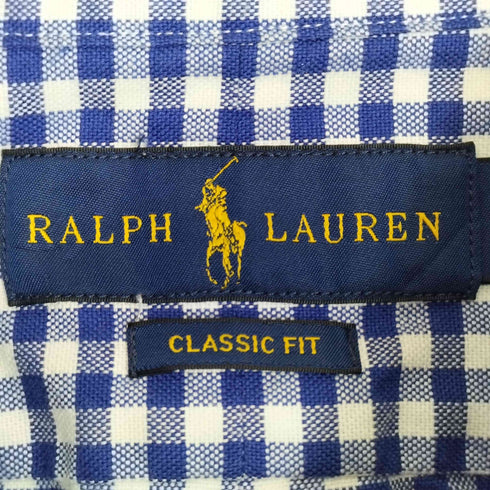 ラルフローレン RALPH LAUREN CLASSIC FIT ポニー刺繍 ボタンダウン ギンガムチェックシャツ メンズ import:XL