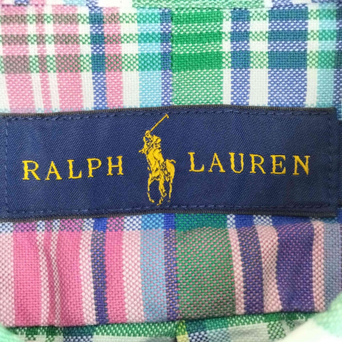 ラルフローレン RALPH LAUREN ポニー刺繍 チェック ボタンダウンシャツ メンズ import:M