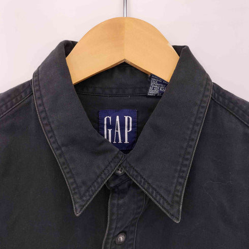 ギャップ Gap 90S OLD GAP ブラック コットンシャツ メンズ import:L