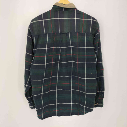 エディーバウアー Eddie Bauer 90S 襟コーデュロイ チェックシャツ コーデュロイリメイク メンズ import:M