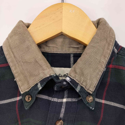 エディーバウアー Eddie Bauer 90S 襟コーデュロイ チェックシャツ コーデュロイリメイク メンズ import:M