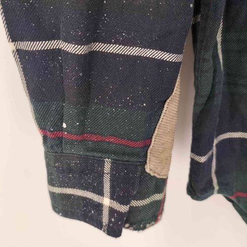 エディーバウアー Eddie Bauer 90S 襟コーデュロイ チェックシャツ コーデュロイリメイク メンズ import:M