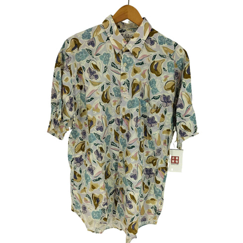 W・E・L・G リーフ 総柄 レーヨン リネン S/S アロハ シャツ メンズ JPN:L