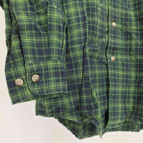 エディーバウアー Eddie Bauer 90-00S 白タグ マドラスチェック B.D L/S シャツ メンズ import:XS