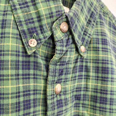 エディーバウアー Eddie Bauer 90-00S 白タグ マドラスチェック B.D L/S シャツ メンズ import:XS