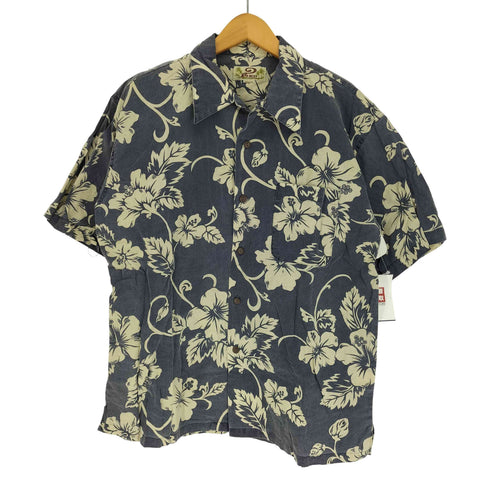 ピコ PIKO 90-00S ハイビスカス 花柄 総柄 開襟 オープンカラー アロハ シャツ メンズ import:M