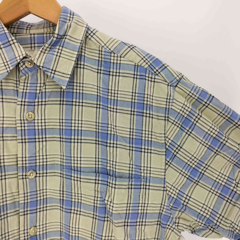 エディーバウアー Eddie Bauer 90-00S 白タグ タータンチェック S/S シャツ メンズ import:XS