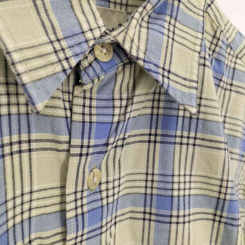 エディーバウアー Eddie Bauer 90-00S 白タグ タータンチェック S/S シャツ メンズ import:XS
