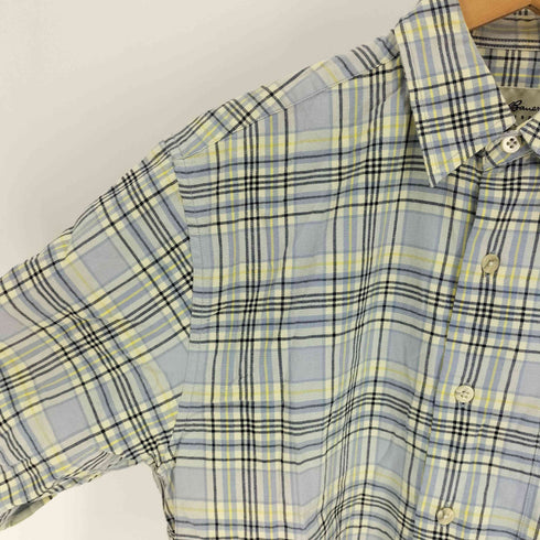 エディーバウアー Eddie Bauer 90-00S 白タグ マドラス チェック S/S シャツ メンズ import:XS