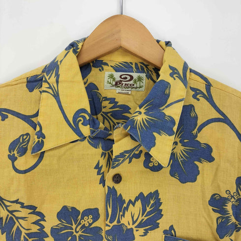 ピコ PIKO 90-00S ハイビスカス 花柄 総柄 開襟 オープンカラー アロハ シャツ メンズ import:M