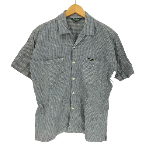 オシュコシュ OSHKOSH 80-90S 三角タグ 織り 千鳥格子 開襟 オープンカラー シャツ メンズ import:M