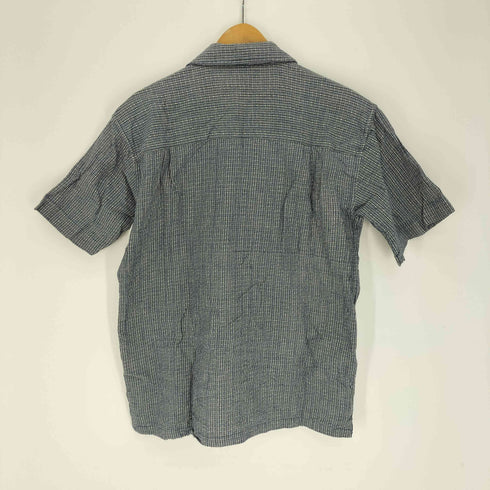 オシュコシュ OSHKOSH 80-90S 三角タグ 織り 千鳥格子 開襟 オープンカラー シャツ メンズ import:M