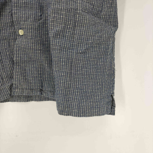 オシュコシュ OSHKOSH 80-90S 三角タグ 織り 千鳥格子 開襟 オープンカラー シャツ メンズ import:M