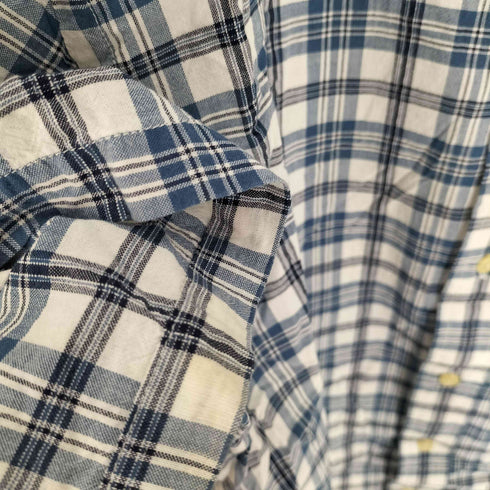 エディーバウアー Eddie Bauer 90-00S 白タグ タータンチェック B.D S/S シャツ メンズ import:XS